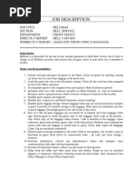 Bellman Job Description and Duties | PDF | Occupational Safety And ...