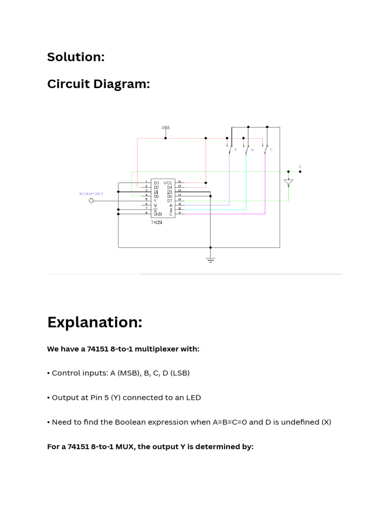 74151 MUX Boolean Expression Analysis | PDF