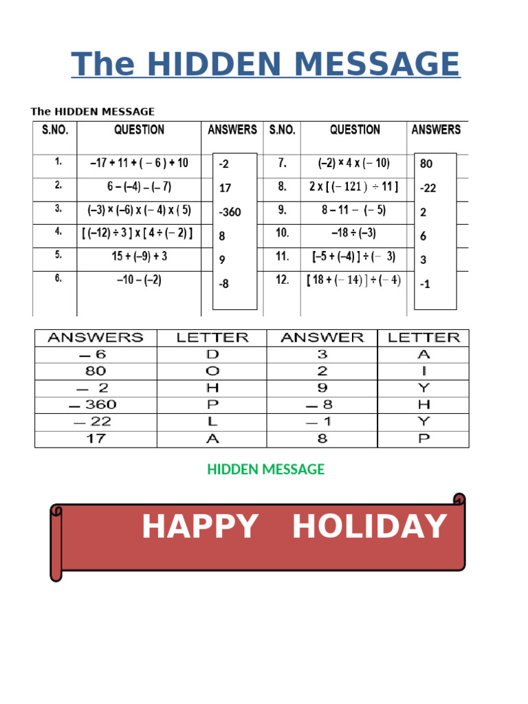 The Hidden Message PDF