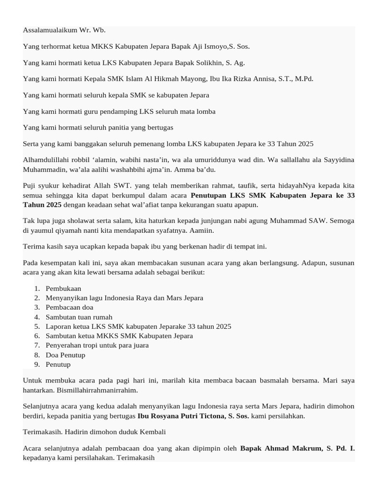 Teks MC | PDF