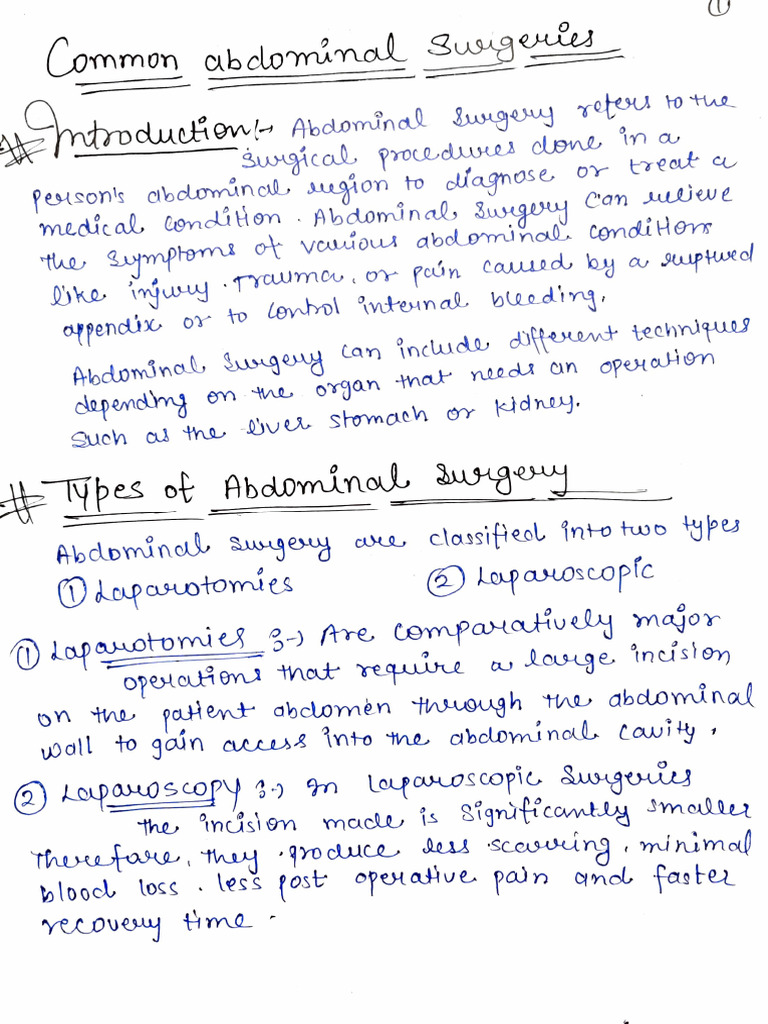 Major Abdominal Surgery Overview | PDF | Medical Specialties | Abdomen
