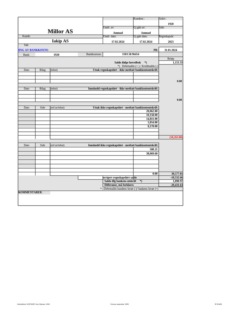 Skjema Open Items Sample | PDF