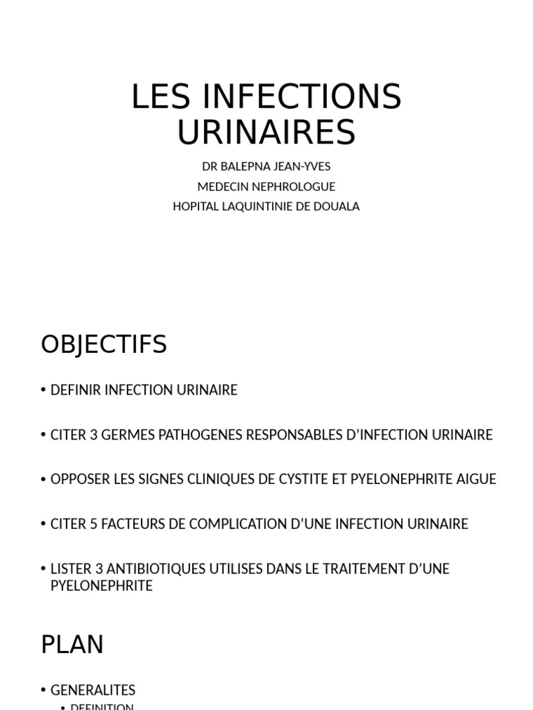 Infections urinaires diagnostic et traitement PDF Infection — free download