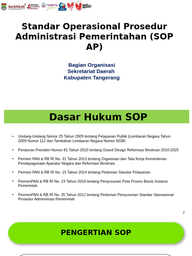Manfaat dan Prinsip SOP AP Pemerintahan | PDF