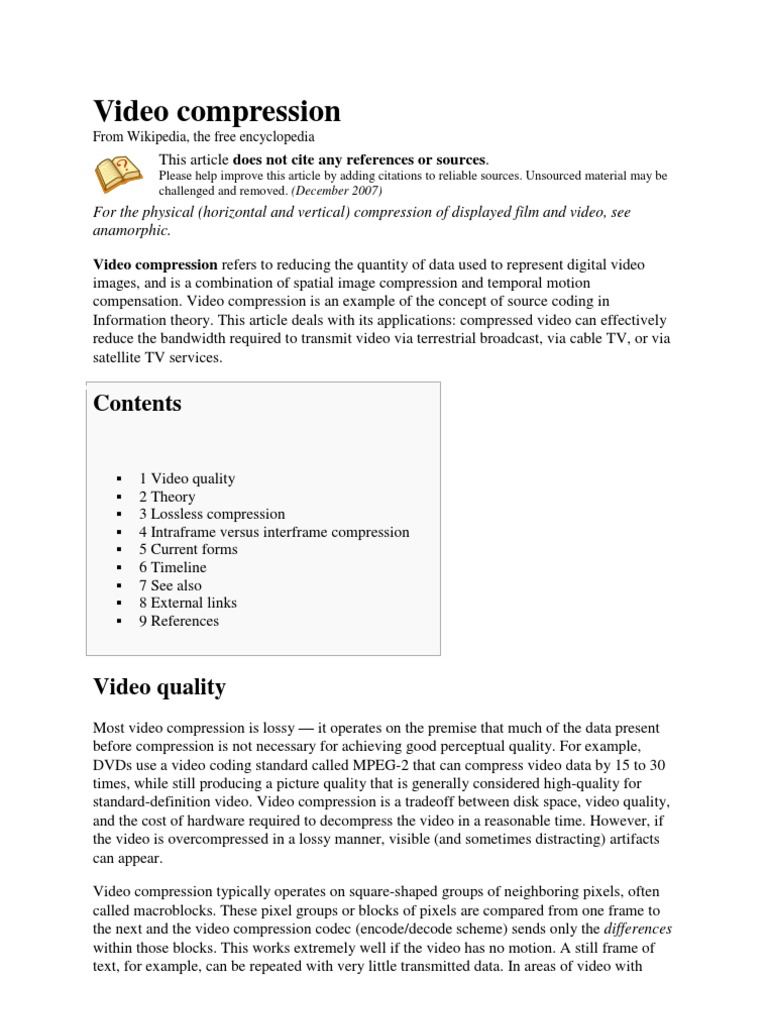 Video Compression: For The Physical (Horizontal and Vertical ...