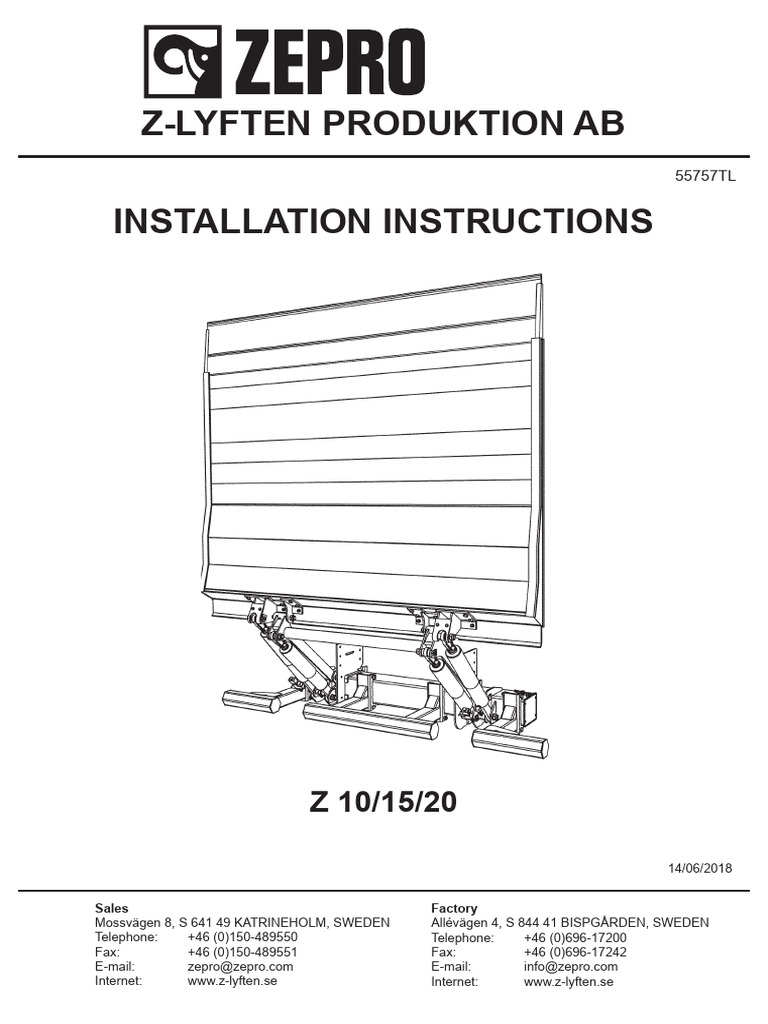 55757TL - EN - Installation Instructions - Z10 - 15 - 20 180614 | PDF ...