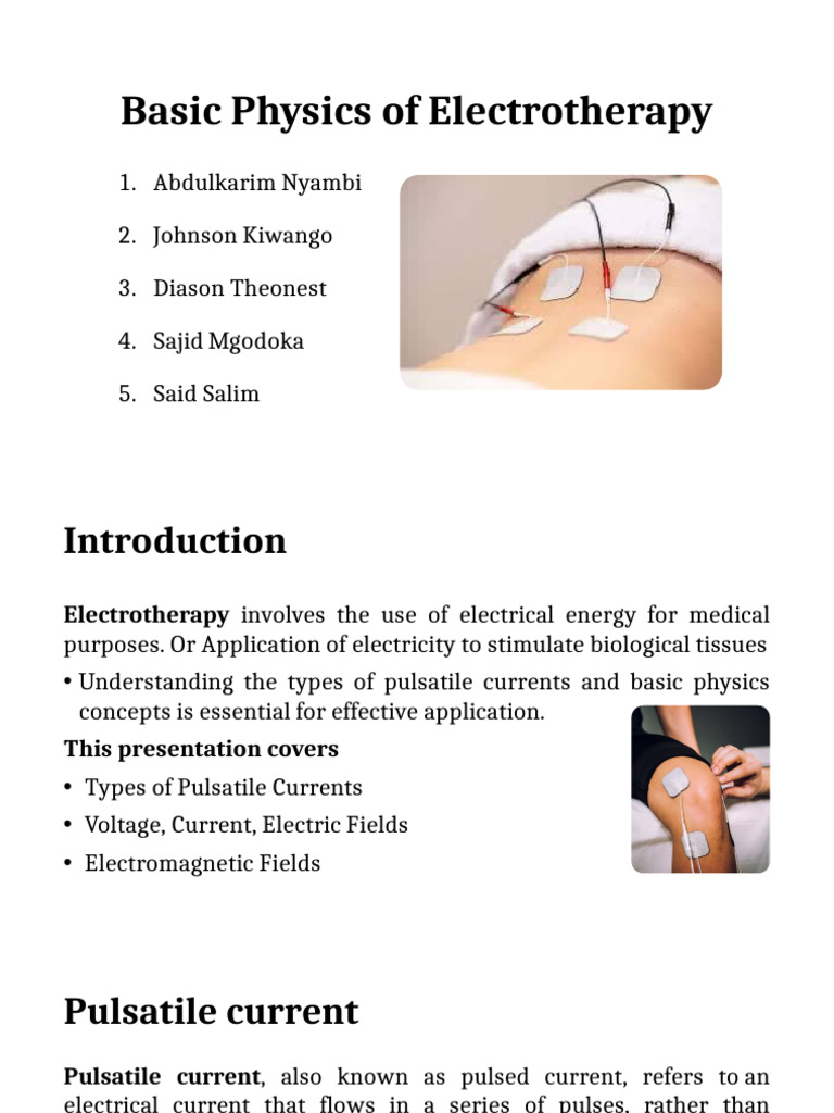 Understanding Electrotherapy Physics | PDF | Electric Current | Voltage