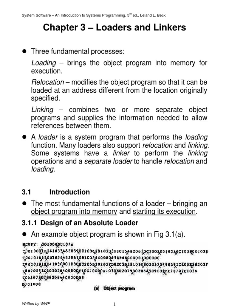 Chapter 3-Loaders and Linkers (New) | PDF | Library (Computing ...