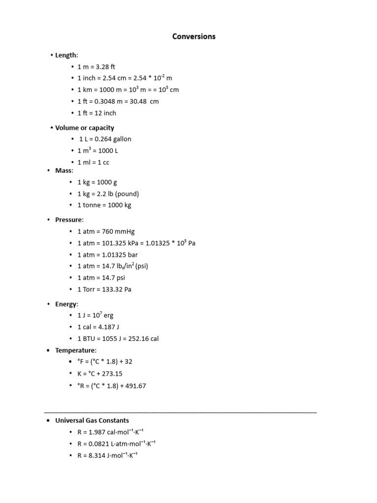Conversions | PDF