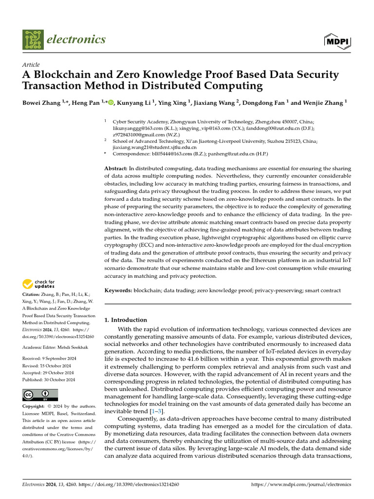 Blockchain Data Security in Distributed Computing | PDF | Public Key ...