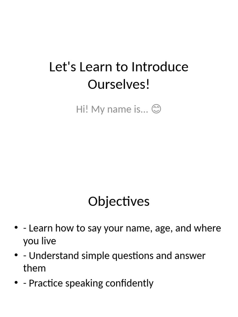 Self Introduction Basics in English | PDF