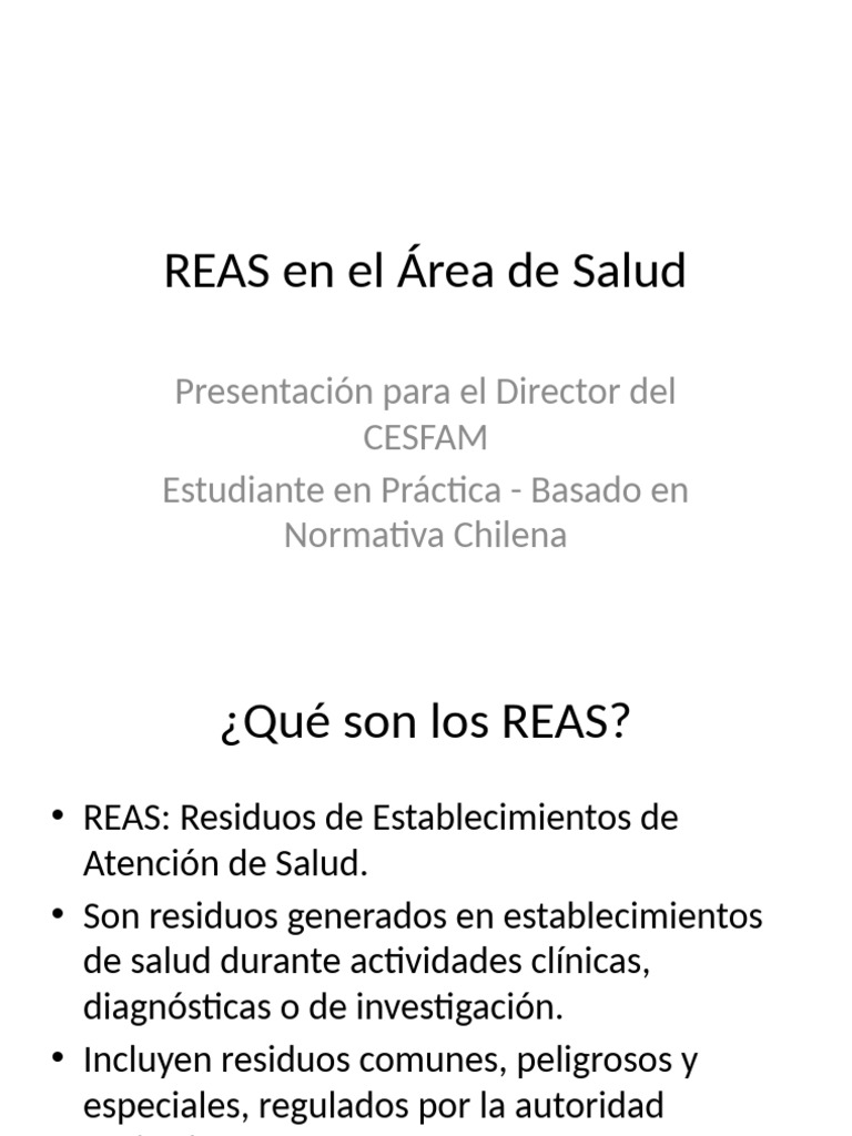 Clasificación y Normativa de REAS en Salud | PDF | Residuos | Residuos ...