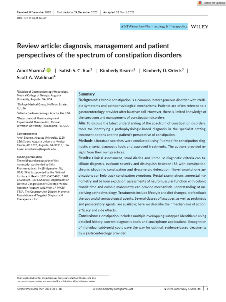 Review Article-Diagnosis, Management and Patient Perspectives of The ...