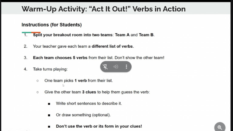 Act It Out! Verb Guessing Game | PDF