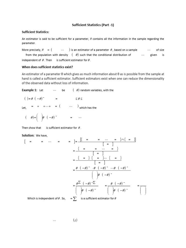 Understanding Sufficient Estimators | PDF | Applied Mathematics ...