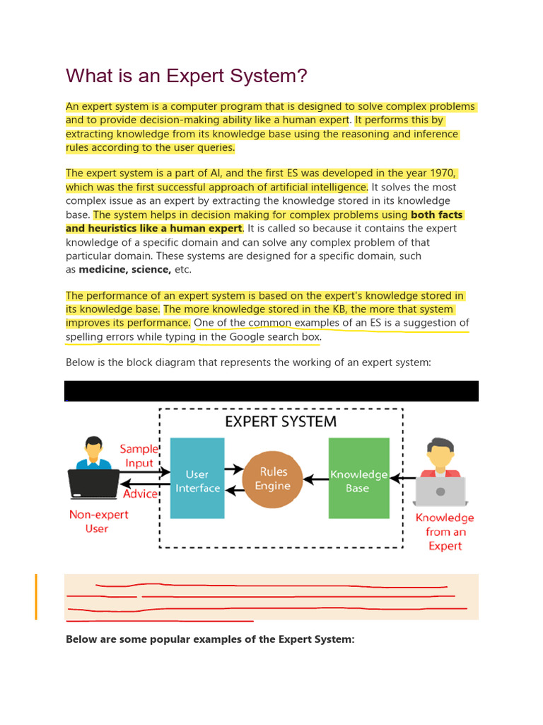 Understanding Expert Systems in AI | PDF | Part Of Speech | Artificial ...