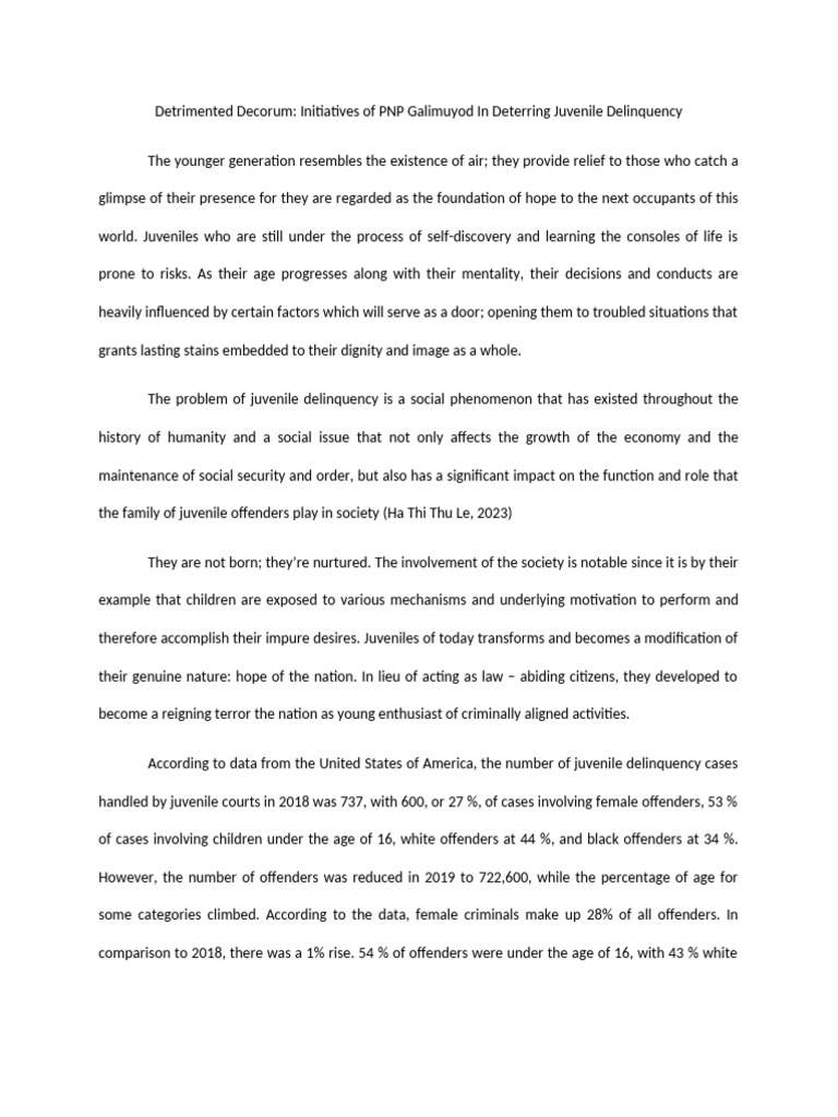Detrimented Decorum | PDF | Juvenile Delinquency | Popular Psychology