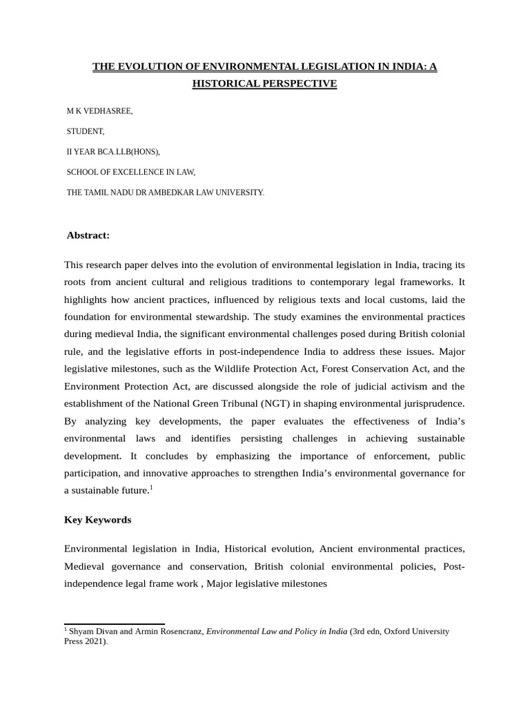 Evolution of Environmental Law in India | PDF | Environmental Law ...