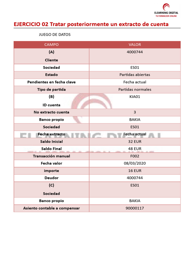 Instrucciones para Gestionar Extractos Bancarios | PDF