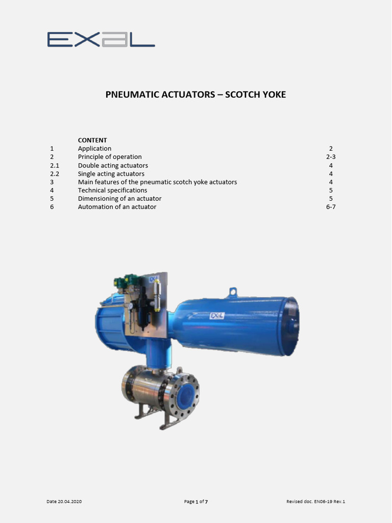 Scotch Yoke Pneumatic Actuators Guide | PDF | Actuator | Valve
