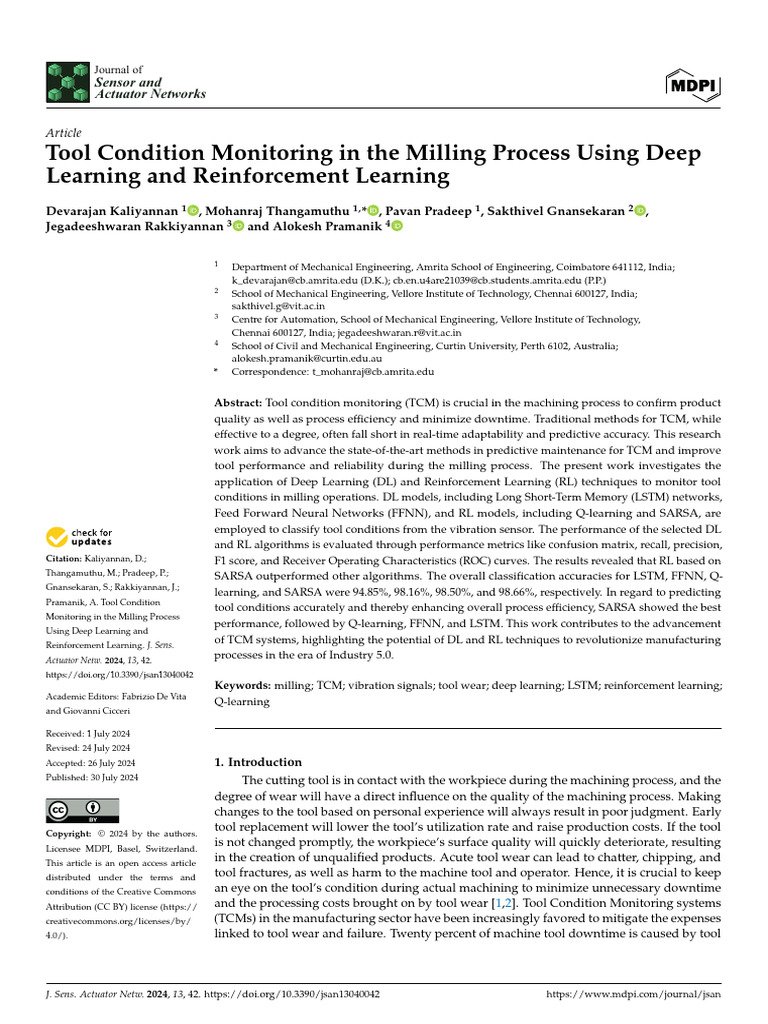 Deep Learning for Tool Condition Monitoring | PDF | Machine Learning ...