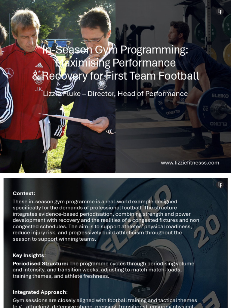 In-Season Football Gym Program Guide | PDF | Strength Training ...