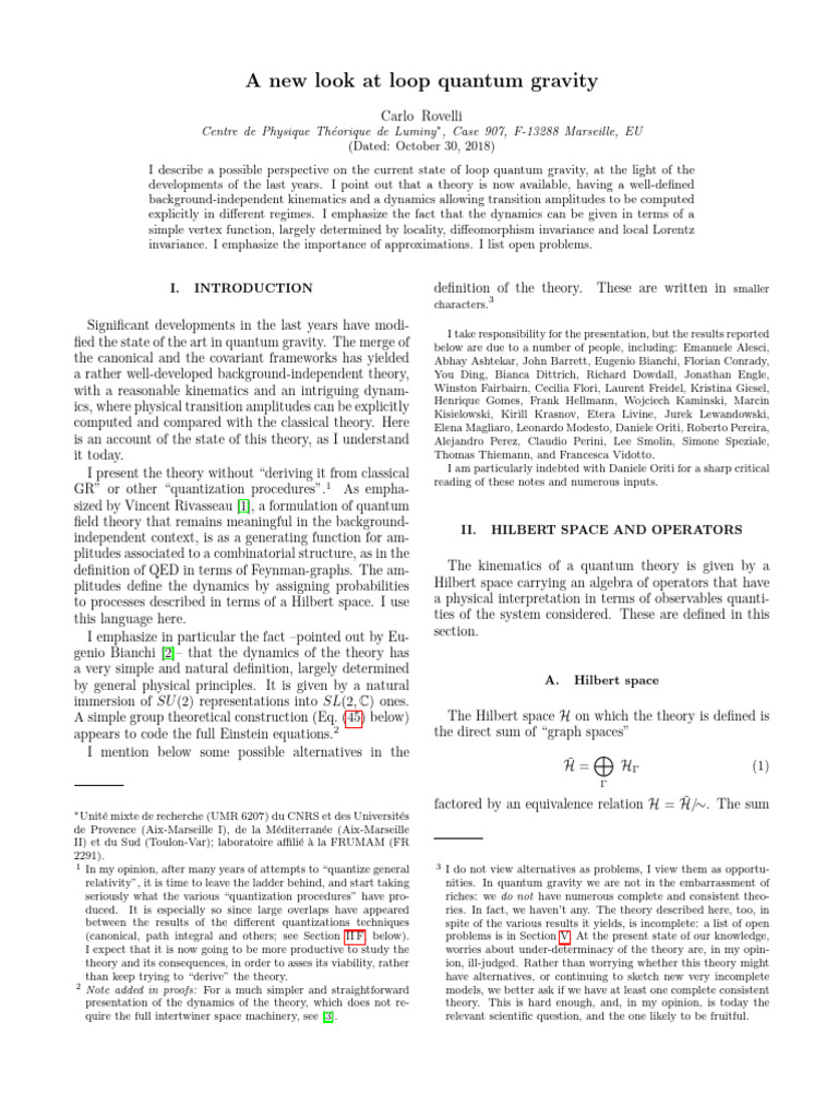 Advances in Loop Quantum Gravity Theory | PDF | Quantization (Physics ...