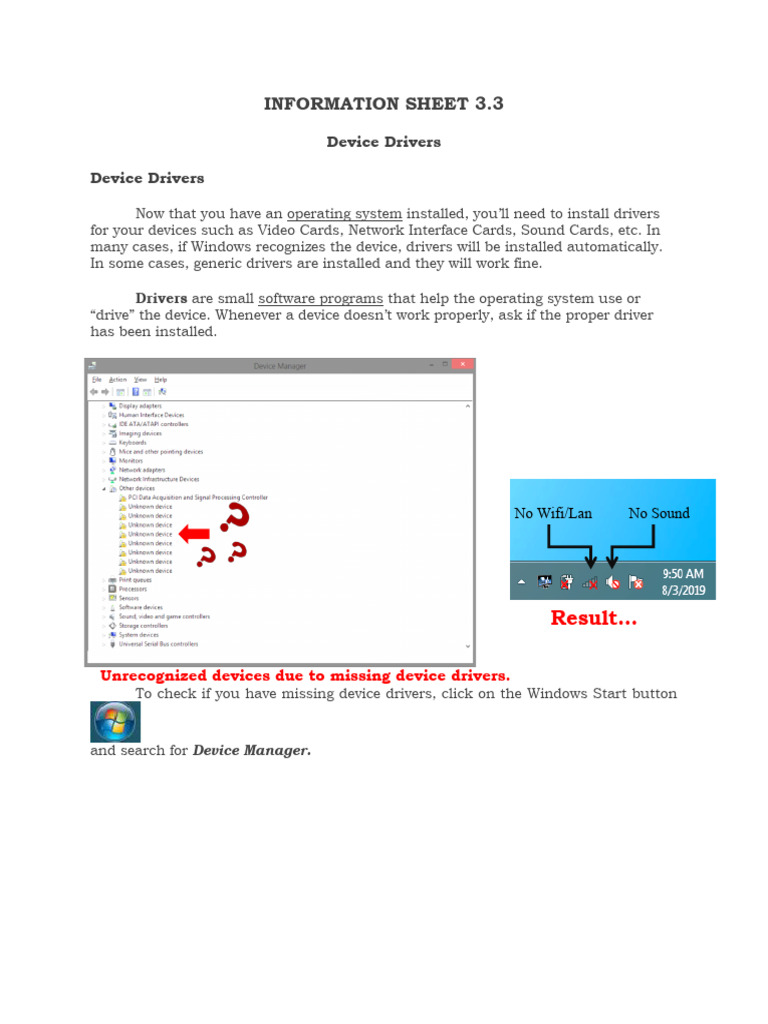 Information Sheet 3.3 - Installing Driver | PDF