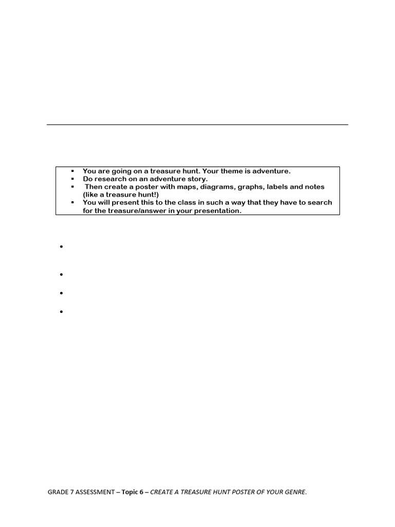 Grade 7 Treasure Hunt Poster Project | PDF | Human Communication | Learning
