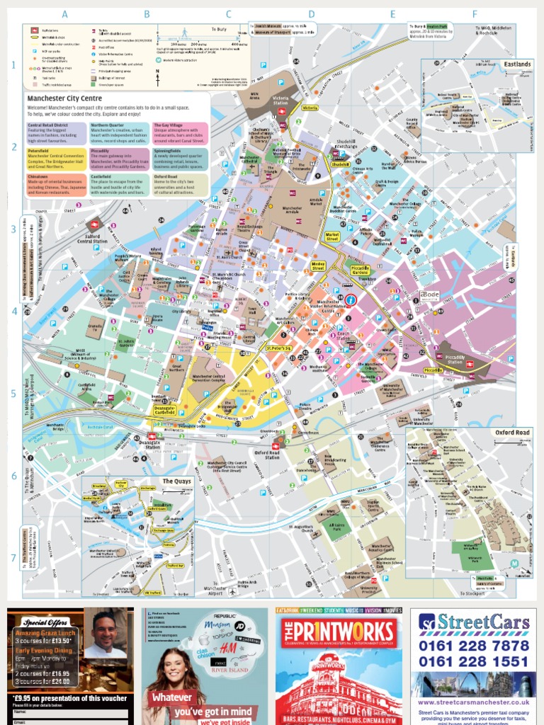 Manchester City Centre Map Guide | PDF | Manchester | Leisure