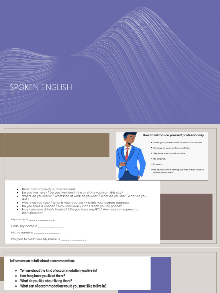 Spoken English Intro | PDF