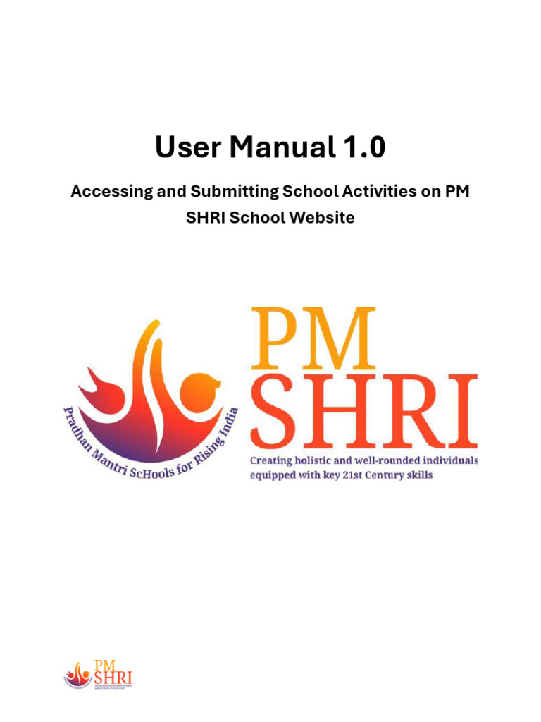 PM SHRI SQAF Portal User Manual | PDF | Computing | Information Technology