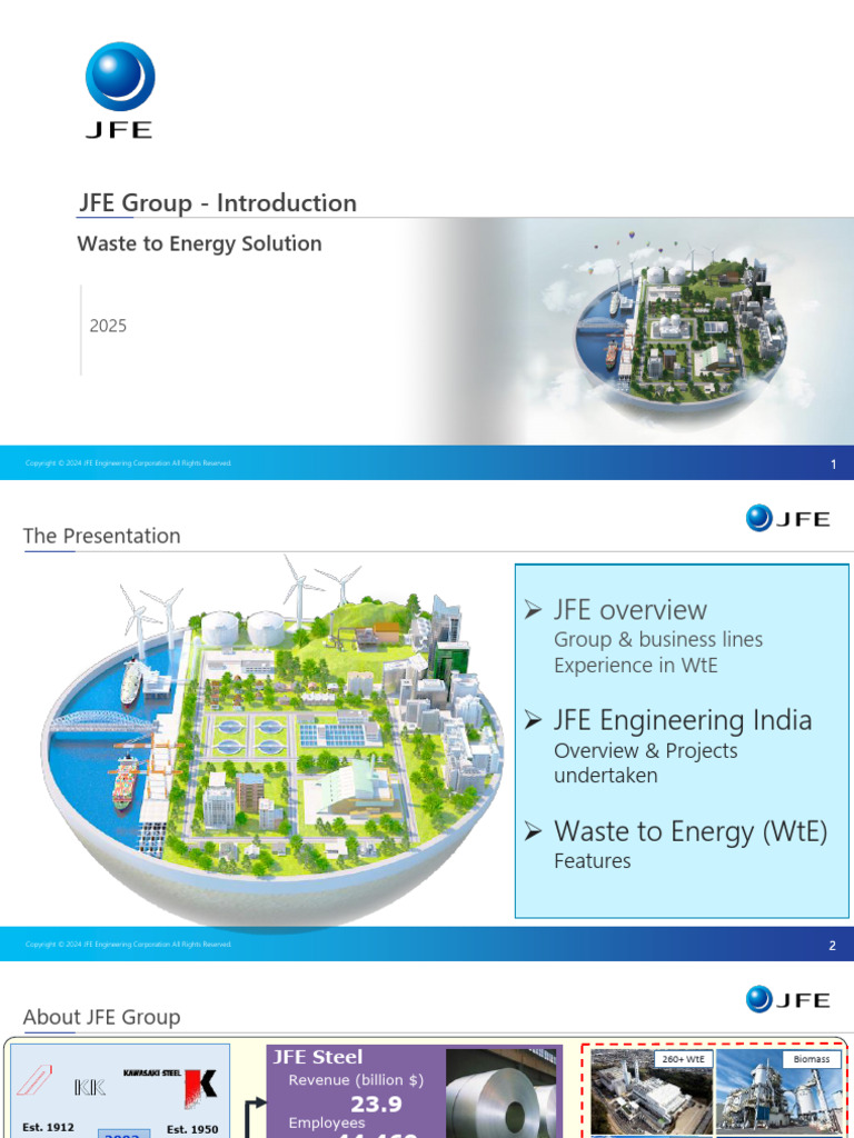 JFE Engineering: Waste to Energy Overview | PDF | Boiler | Energy ...
