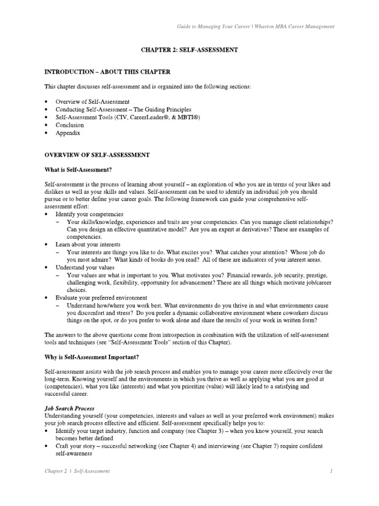 Chapter 2 Self-Assessment | PDF