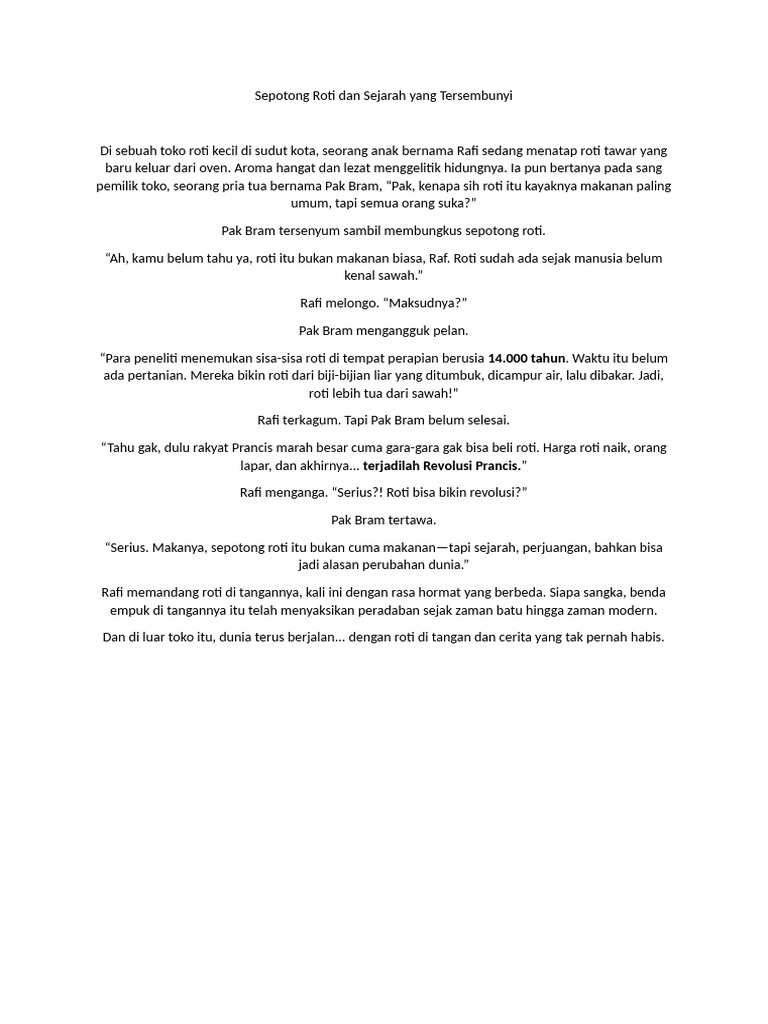 Cerita Pendek Roti | PDF