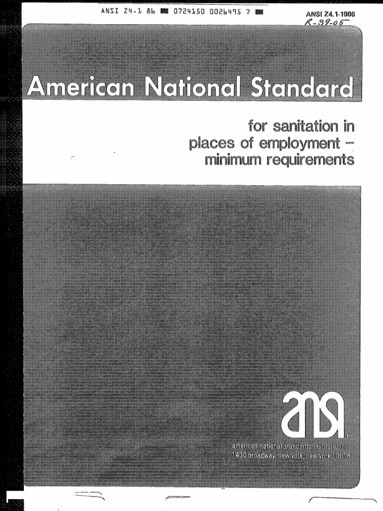 ANSI Standards for Industrial Sanitation | PDF | Toilet | Ventilation ...