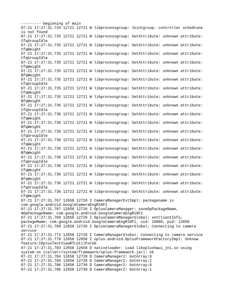 Camera Manager Log Analysis | PDF | Computing | Computer Programming
