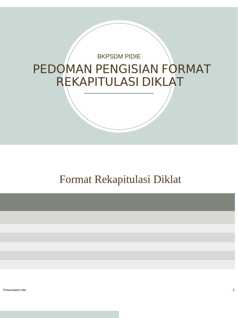 Contoh Tabel Rekapitulasi Diklat | PDF
