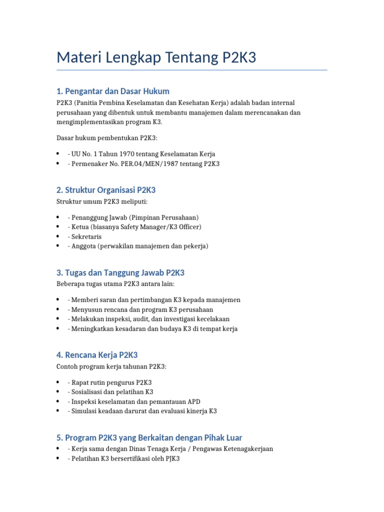 P2K3: Struktur dan Tugas Utama | PDF