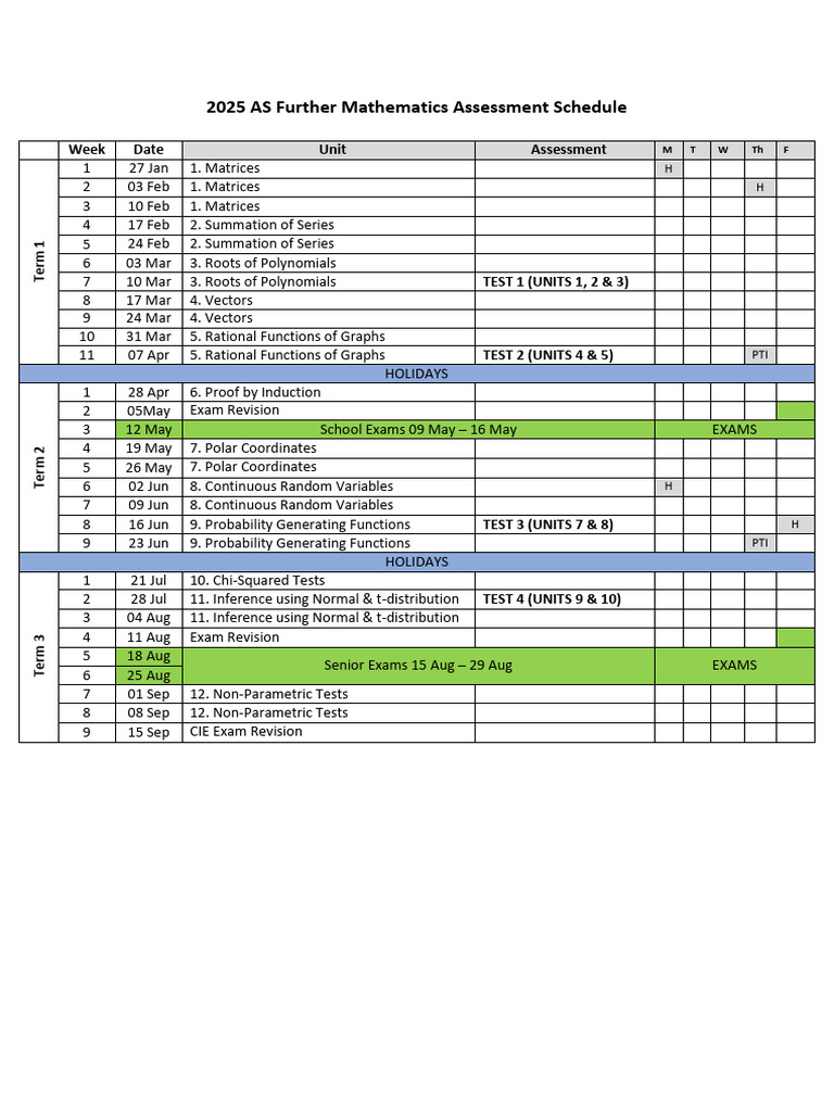 2025 As Further Mathematics Assessment Schedule | PDF | Matrix ...