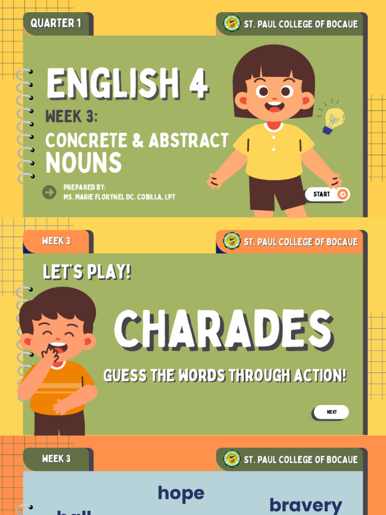 Week 3 Concrete and Abstract Nouns | PDF | Courage | Noun