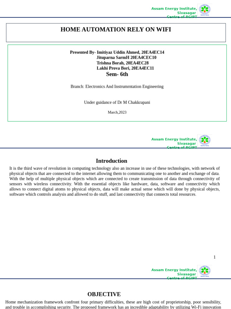 Wi-Fi Based Home Automation Project | PDF | Wi Fi | Information And ...