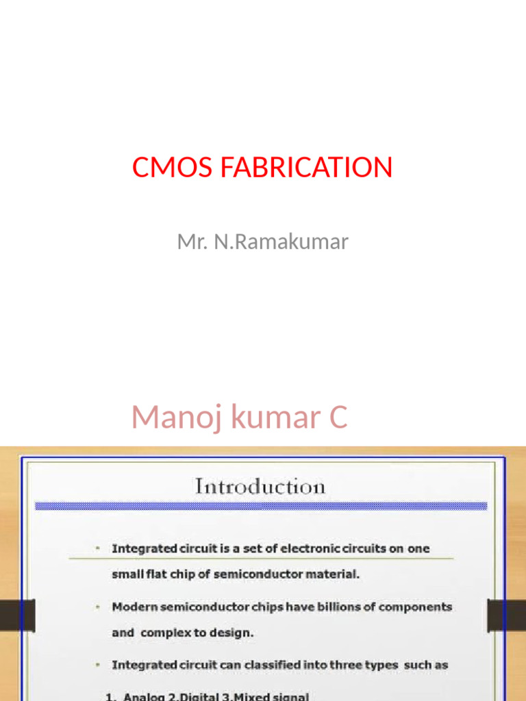 CMOS Fabrication | PDF