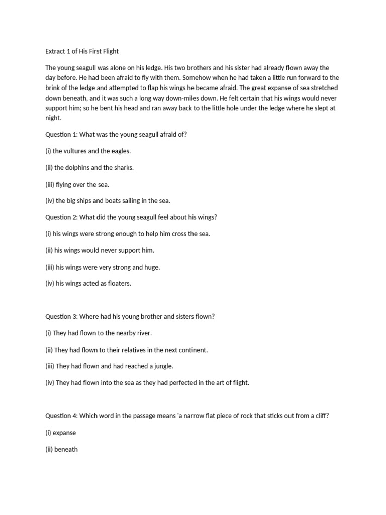 Extract First Flight | PDF | Birds | Zoology