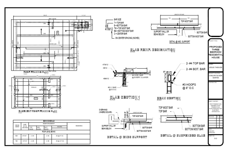 Roof Framing and Beam Design Plan | PDF | Architectural Elements ...