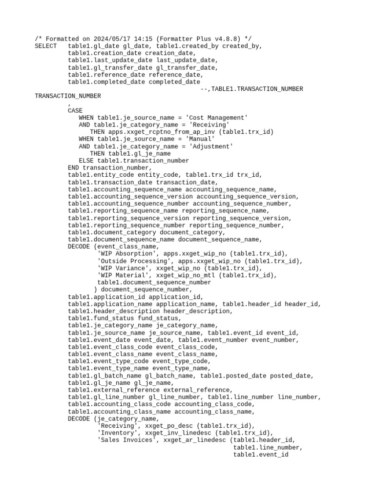 GL Daily Conversion Types Report | PDF | Sql | Data Management Software