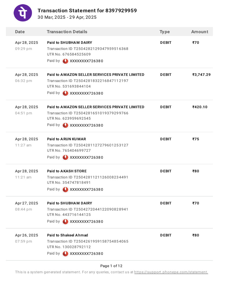 ICICI Fastag Transaction Statement | PDF | Economy Of India | Rupee