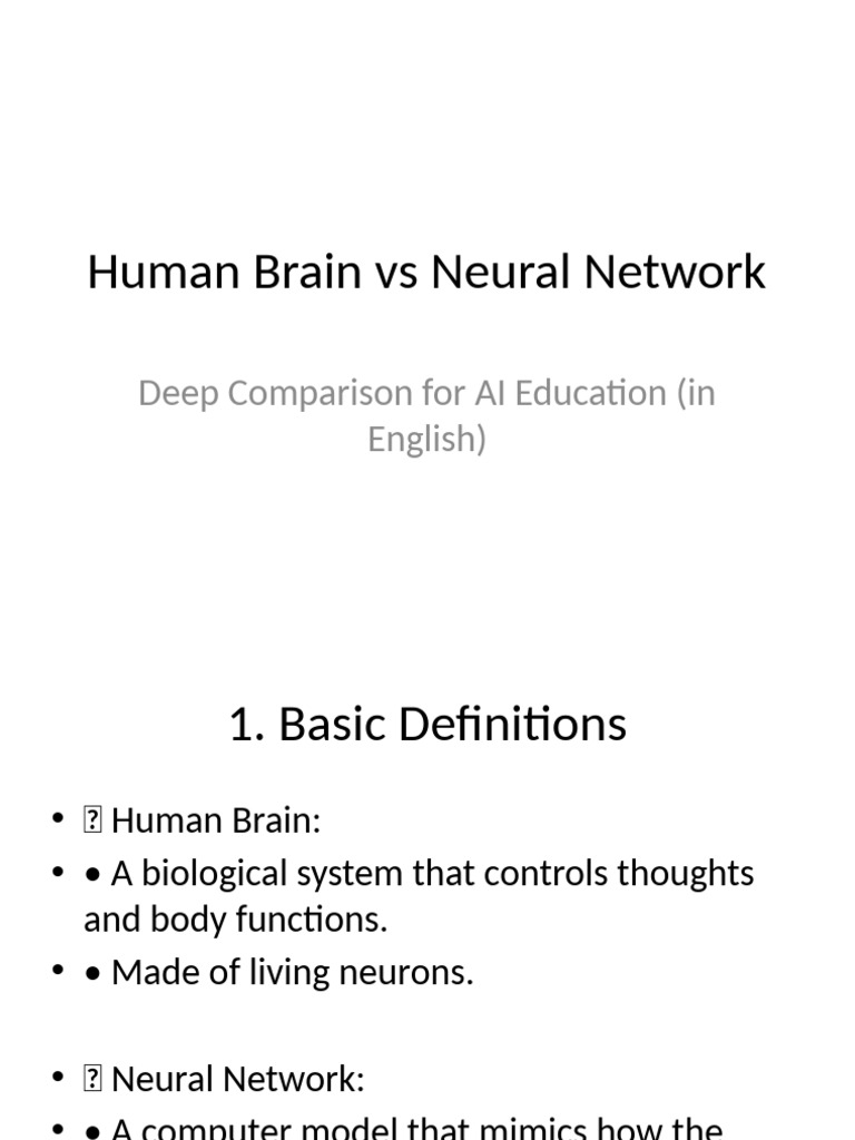 Human Brain Vs Neural Network | PDF