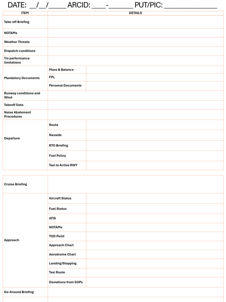 Approach Briefing Checklist Guide | PDF