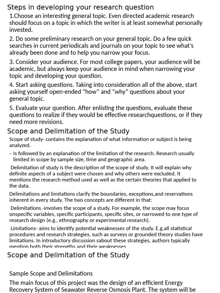 Developing Effective Research Questions | PDF | Methodology